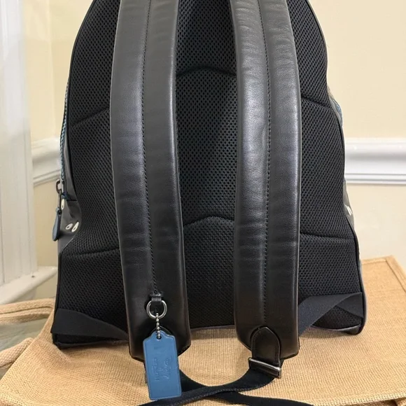 DISNEY X COACH Spooky Eyes Dark Fairytale Leather Backpack | Black & Blue - Picture 4 of 13